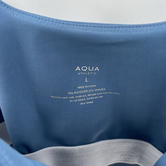 Aqua Women's Athletic Tank Top with built in shelf bra - Coronet Blue - L - NWT - Picture 3 of 4